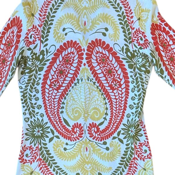 J McLaughlin paisley quarter sleeve sweater - Picture 7 of 8